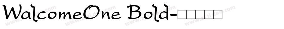 WalcomeOne Bold字体转换